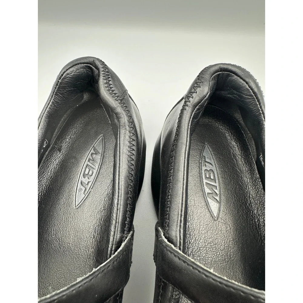 MBT Tunisha Mary Jane Shoes Sz 7 Black Leather Rocker Bottom Toner Walk Platform
